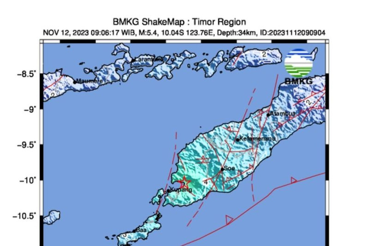 Gempa berkekuatan 5,4 SR melanda Kota Kupang NTT