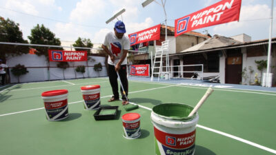 Kerjasama antara Vindes Sport dan NIPPON PAINT dalam Mendonasikan 1.380 Liter Cat untuk Lapangan Bulu Tangkis