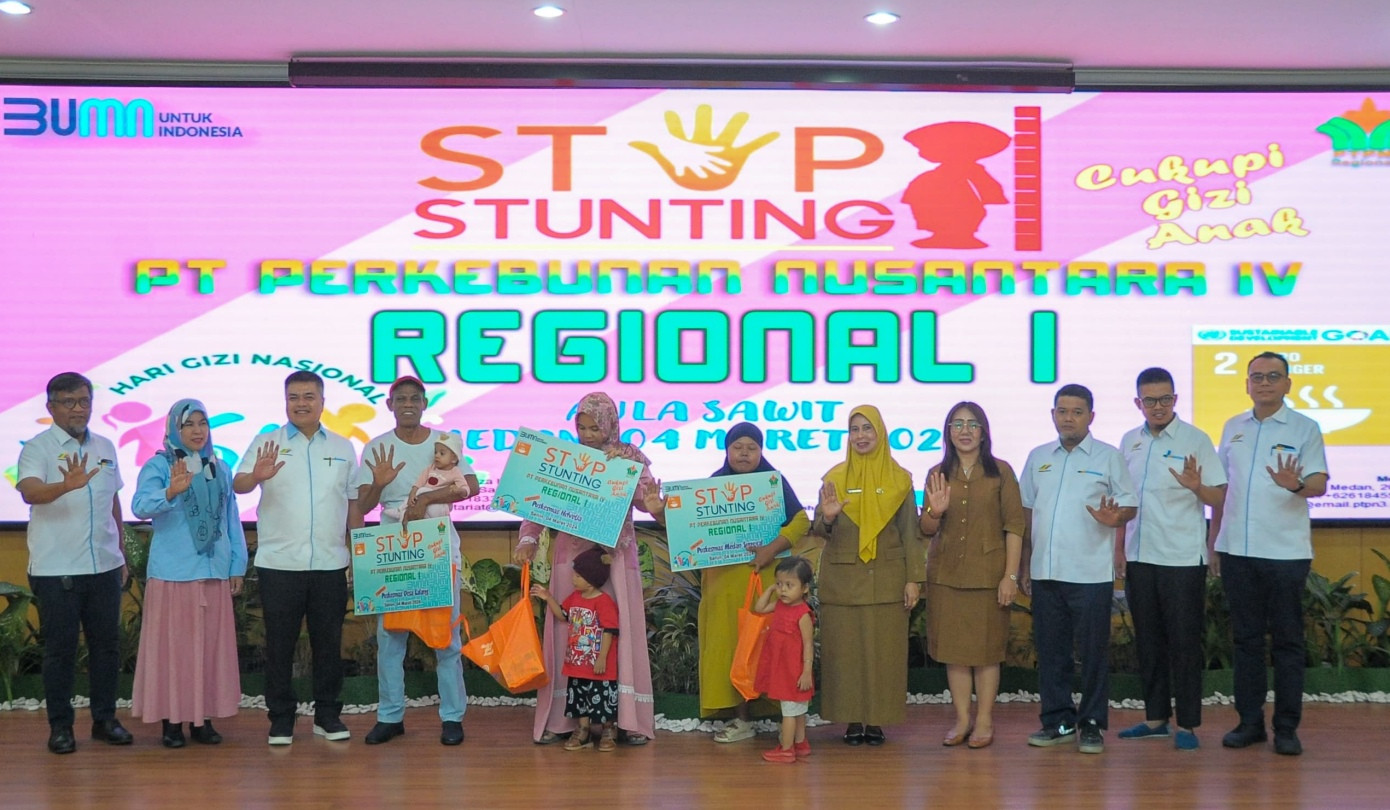 PTPN IV Regional I Memberikan Bantuan kepada Puluhan Anak yang Terdampak Stunting di Sumut