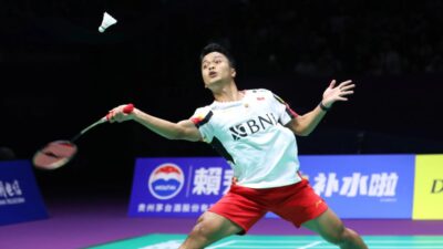 Set kedua: Ginting Kedodoran saat Indonesia kalah dari China dengan skor 1-0